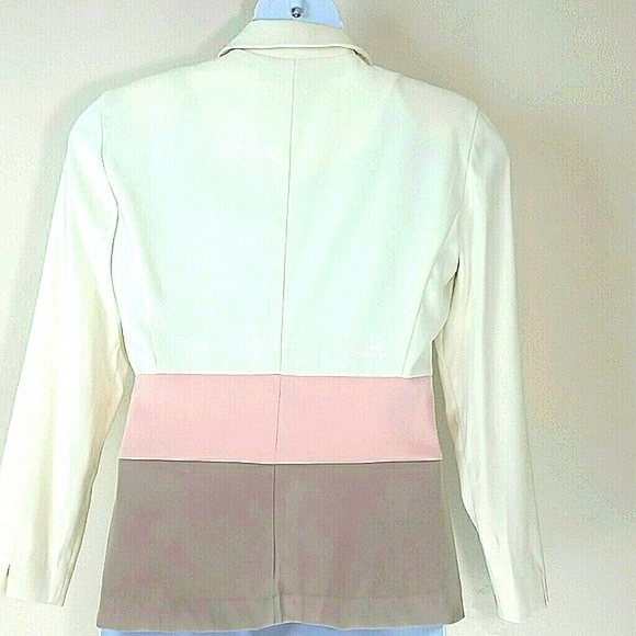 Koret blazer color block pink white ivory tan soft microsuede - Picture 2 of 5